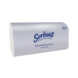 SORBENT PROFESSIONAL TAD MULTIFOLD HAND TOWEL 1 PLY 150 SHEETS CARTON OF 20
