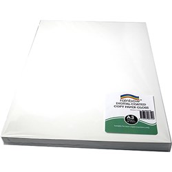 RAINBOW PREMIUM DIGITAL COPY PAPER GLOSS A3 250GSM WHITE PACK OF 100 SHEETS