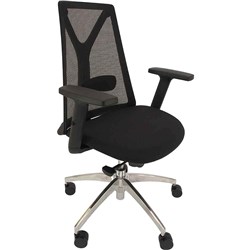 K2 NTR ANCHOR EXECUTIVE CHAIR HIGH MESH BACK WITH ARMS FABRIC SEAT BLACK