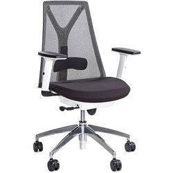 K2 NTR ANCHOR EXECUTIVE CHAIR MESH BACK WITH ARMS STYLISH WHITE FRAME
