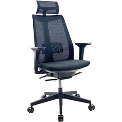 K2 NTR VISTA EXECUTIVE CHAIR MESH BACK WITH HEADREST BLACK