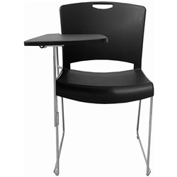 K2 NTR PIXIE LECTURER VISITOR CHAIR BLACK WITH BLACK TABLET ARM