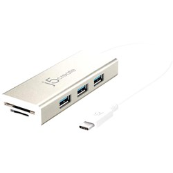 J5CREATE USB-C 3-PORT USB-A HUB WITH SD AND MICRO SD CARD READER