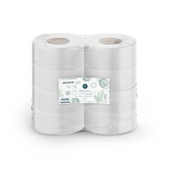 REGAL ECO PREMIUM RECYCLED JUMBO TOILET PAPER ROLLS 1 PLY 500M PACK OF 8