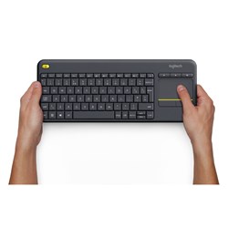 LOGITECH K400 PLUS WIRELESS TOUCH KEYBOARD BLACK