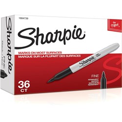 SHARPIE FINE POINT PERMANENT MARKER FINE 1.0MM BLACK BOX OF 36
