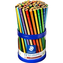 STAEDTLER NORIS TRIANGULAR COLOURED PENCILS JUMBO ASSORTED CUP OF 72