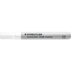STAEDTLER 344 LUMOCOLOR CHALK MARKER MEDIUM BULLET 2.4MM WHITE BOX OF 10