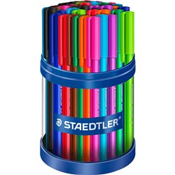 STAEDTLER 432 STICK TRIANGULAR BALLPOINT PEN MEDIUM 1.00MM ASSORTED CUP OF 50