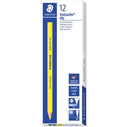 STAEDTLER TEXTSURFER DRY HIGHLIGHTER YELLOW PENCIL BOX OF 12