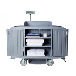 COMPASS HARD FRONT HOUSEKEEPING TROLLEY GREY