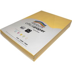 RAINBOW OFFICE COPY PAPER A3 80GSM LEMON YELLOW REAM OF 500