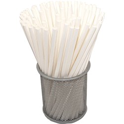 RAINBOW 6MM INDIVIDUALLY WRAPPED PAPER STRAWS WHITE CARTON OF 2000