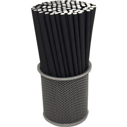 RAINBOW 6MM INDIVIDUALLY WRAPPED PAPER STRAWS BLACK CARTON OF 2000