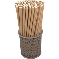 RAINBOW 6MM INDIVIDUALLY WRAPPED PAPER STRAWS NATURAL CARTON OF 2000