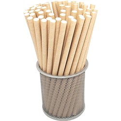 RAINBOW 8MM INDIVIDUALLY WRAPPED PAPER STRAWS NATURAL CARTON OF 2000