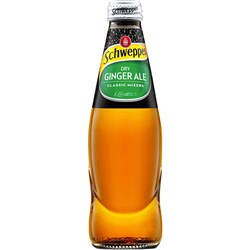 SCHWEPPES DRY GINGER ALE CLASSIC MIXERS 300ML GLASS BOTTLE PACK OF 24