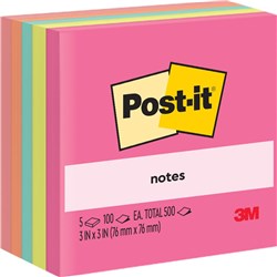 POST-IT 654-5AN NOTES 76 X 76MM POPTIMISTIC PACK OF 5