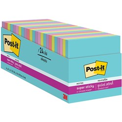 POST-IT 654-24SSMIA-CP SUPER STICKY NOTES 76X76MM SUPERNOVA NEONS CABINET PACK OF 24
