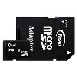 TEAM GROUP MICRO SDHC 8GB MEMORY CARD WITH ADAPTER BLACK