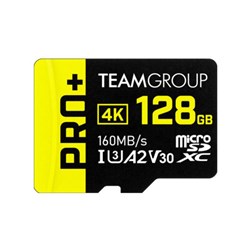 TEAM GROUP PRO+ MICRO SDXC UHS-I U3 A2 V30 MEMORY CARD 128GB BLACK