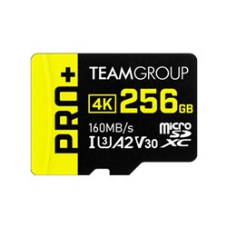 TEAM GROUP PRO+ MICRO SDXC UHS-I U3 A2 V30 MEMORY CARD 256GB BLACK