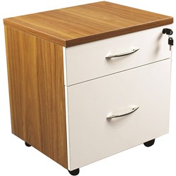 SYLEX ARBOR MOBILE PEDESTAL 1 DRAWER 1 FILE 520W X 440D X 570MMH AMERICAN WALNUT