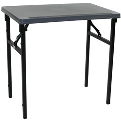 SYLEX LACHLAN FOLDING UTILITY TABLE 750W X 500D X 725MMH GREY TOP BLACK FRAME