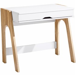 SYLEX CHATTANOOGA COMPUTER DESK 850W X 550D X750MMH WHITE TOP OAK FRAME
