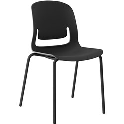 SYLEX PALETTE 4 LEG CHAIR NO ARMS POLYPROPYLENE BLACK SEAT BLACK STEEL FRAME