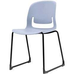 SYLEX PALETTE CHAIR BLACK SLED BASE GREY POLYPROPYLENE SEAT AND BACK
