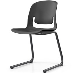 SYLEX PALETTE CHAIR REVERSE CANTILEVER BASE POLYPROPYLENE BLACK SEAT