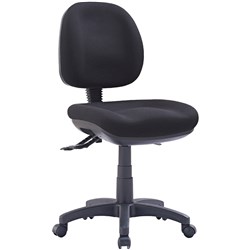 P350 LOW BACK TASK CHAIR 3 LEVER NO ARMS BLACK FABRIC