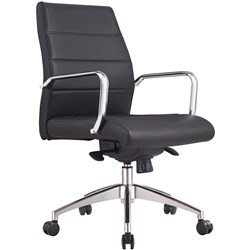 CRUZ LOW BACK EXECUTIVE CHAIR WITH ARMS BLACK PU