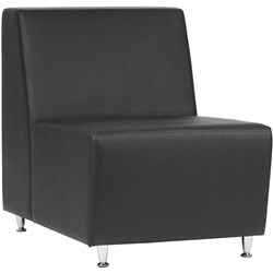 BLITZ LOUNGE CHAIR 1 SEATER 600W X 750D X 750MMH BLACK PU