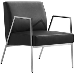 RIVET LOUNGE CHAIR 1 SEATER 650W X 690D X 810MMH BLACK PU