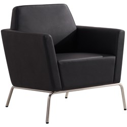 JADEN LOUNGE CHAIR 1 SEATER 730W X 730D X 810MMH BLACK PU