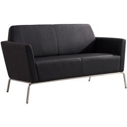 JADEN LOUNGE 2 SEATER 1390W X 730D X 810MMH BLACK PU LOUNGE
