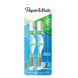 PAPER MATE LIQUID PAPER CORRECTION PEN 7ML WHITE PACK OF 2