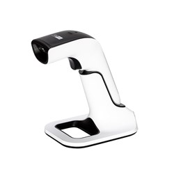 POS-MATE WIRELESS BARCODE SCANNER WHITE AND BLACK
