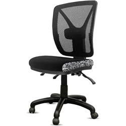 K2 ORANGE DUST KIMBERLEY HIGH BACK OFFICE CHAIR MESH BACK BLACK DOTS FABRIC SEAT