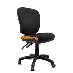 K2 ORANGE DUST ALICE MEDIUM BACK CHAIR BLACK SWAN FABRIC SEAT