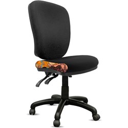 K2 ORANGE DUST ALICE HIGH BACK OFFICE CHAIR BLACK SWAN FABRIC SEAT