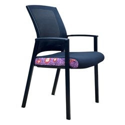 K2 ORANGE DUST DARWIN VISITOR CHAIR WITH ARMS MESH BACK BLACK SWAN FABRIC SEAT