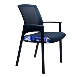 K2 ORANGE DUST DARWIN VISITOR CHAIR WITH ARMS MESH BACK BLACK PEARL FABRIC SEAT