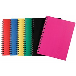 SPIRAX 510 HARDCOVER NOTEBOOK A6 RULED 200 PAGE SIDE OPENING ASSORTED PACK OF 5