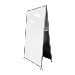 VISIONCHART ALPHA AD1 MAGNETIC DOUBLE SIDED MOBILE PORCELAIN WHITEBOARD 900 X 1800MM