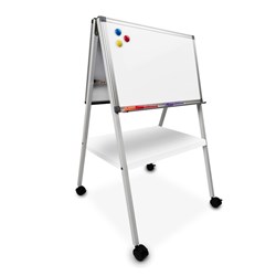 VISIONCHART BETA MINI MAGNETIC DOUBLE SIDED MOBILE PORCELAIN WHITEBOARD 1000 X 600MM