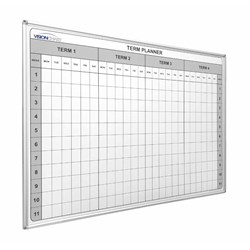 VISIONCHART MAGNETIC 4 TERM SCHOOL PLANNER WHITEBOARD 1200 X 900MM
