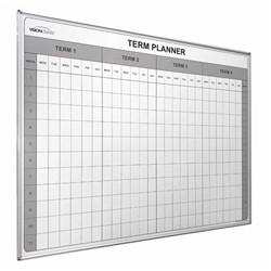 VISIONCHART MAGNETIC 4 TERM SCHOOL PLANNER WHITEBOARD 1500 X 1200MM